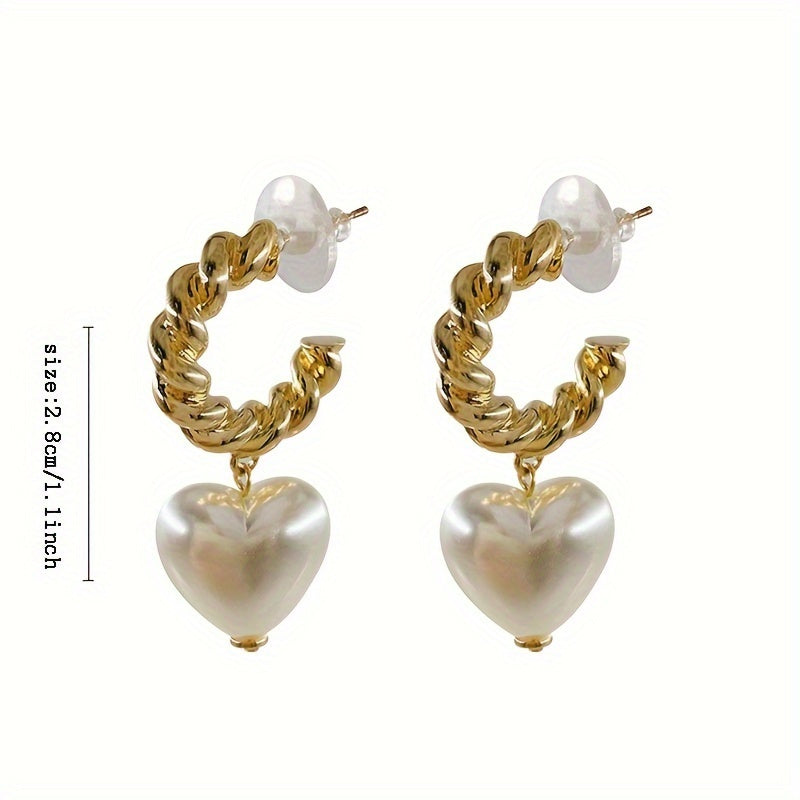 1pair Fashion And Retro Heart Pendant Earrings, Versatile And Easy-to-wear, Combine Well With Any Outfit