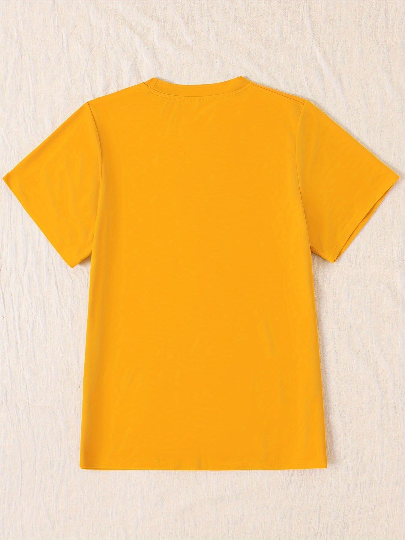 Sunflower Print Crew Neck T-shirt, Short Sleeve Casual Top For Summer & Spring, Women's Clothing