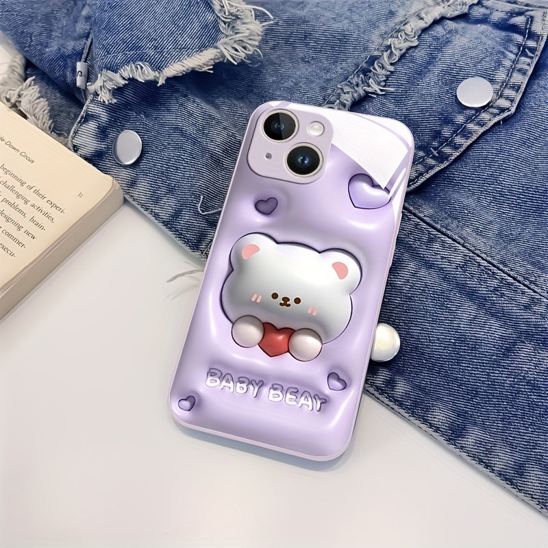 Creative Love Little White Bear Pattern Phone Case For IPhone15 14 13 12 11 XS XR X 7 8Mini Plus ProMax SE