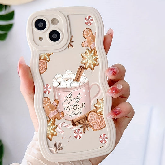 Full Coverage Anti-Fall Gingerbread For Man Wave Type Phone Case For iPhone 15/14/13/12/11 - 1pc