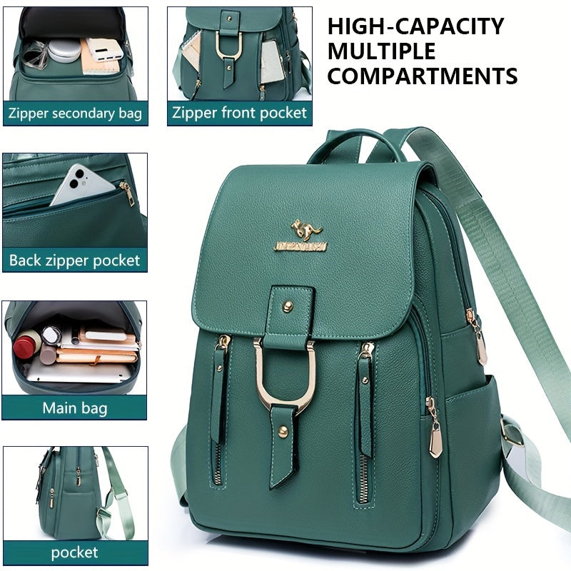 1pc Stylish And Durable Backpack, Large Capacity Multiple Pockets Casual Travel Backpack