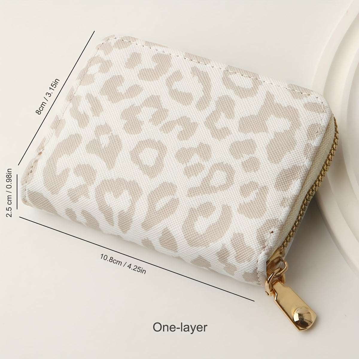 Chic Leopard Print Women's Wallet - Lightweight Faux Leather with Zip Closure, Credit Card & ID Slots, Perfect Gift for Her