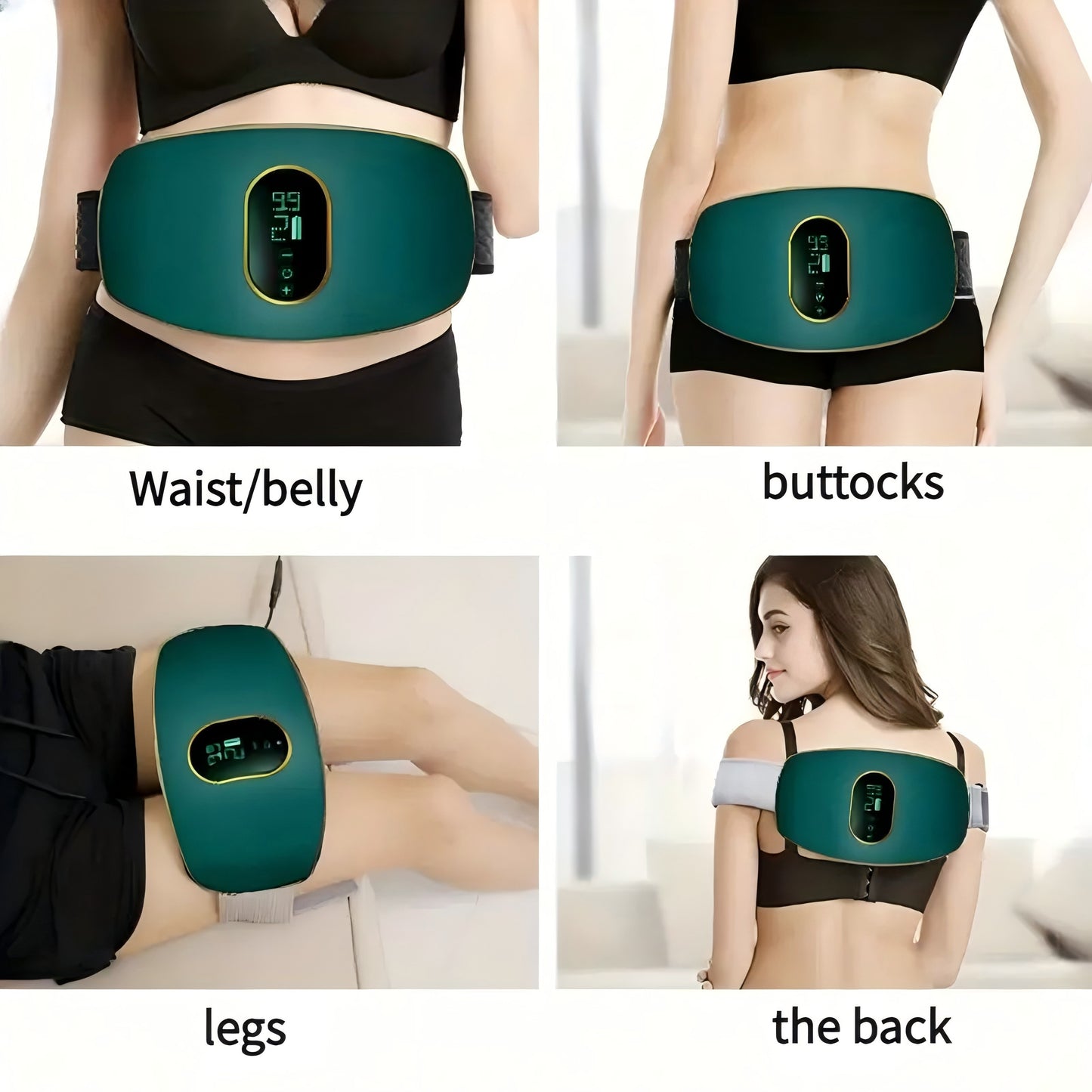 Rechargeable Abdominal Massage Belt for Fat Burning, Slimming, and Shaping, Portable Full Body Massager with 250mAh Lithium Polymer Battery, USB Charging, ≤36V, for Men and Women, Sleep & Workout Fitness Massager