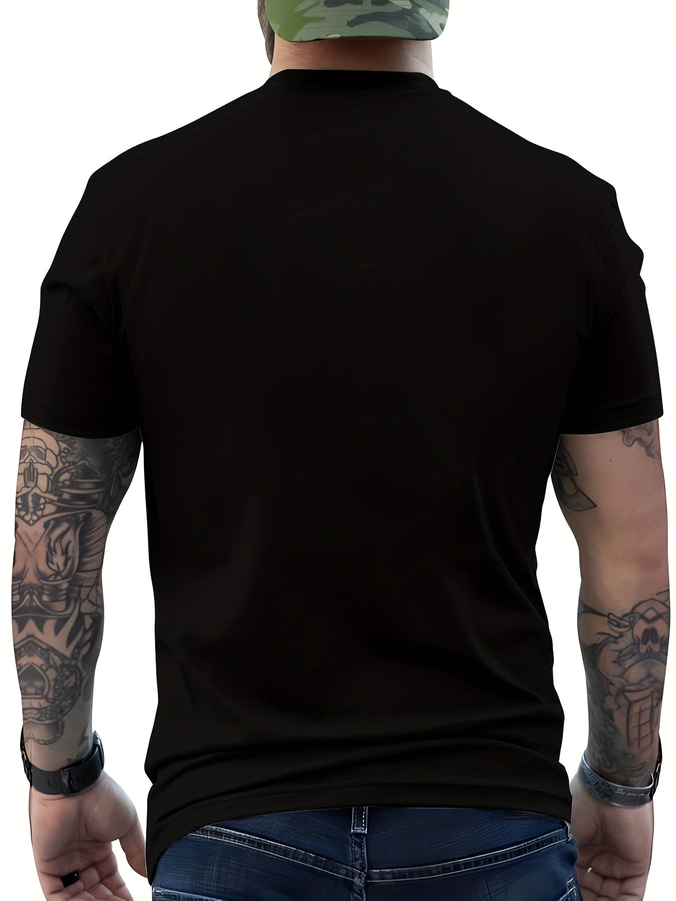 Men's 3D Printed Fashion T-Shirt - Casual Round Neck, Machine Washable, Polyester Blend